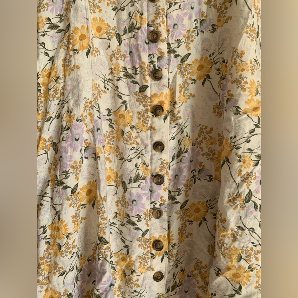 American Eagle Outfitters Floral Trim Dress Spring Summer Outfit Women XXS - Picture 2 of 4